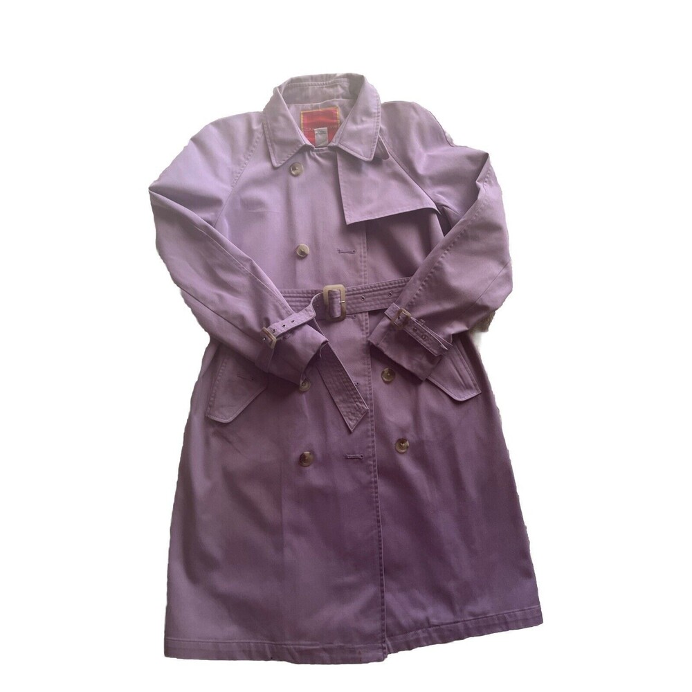 Isaac Mizrahi for Target Women's Trench Coat belted Buttoned Lilac Jacket Medium